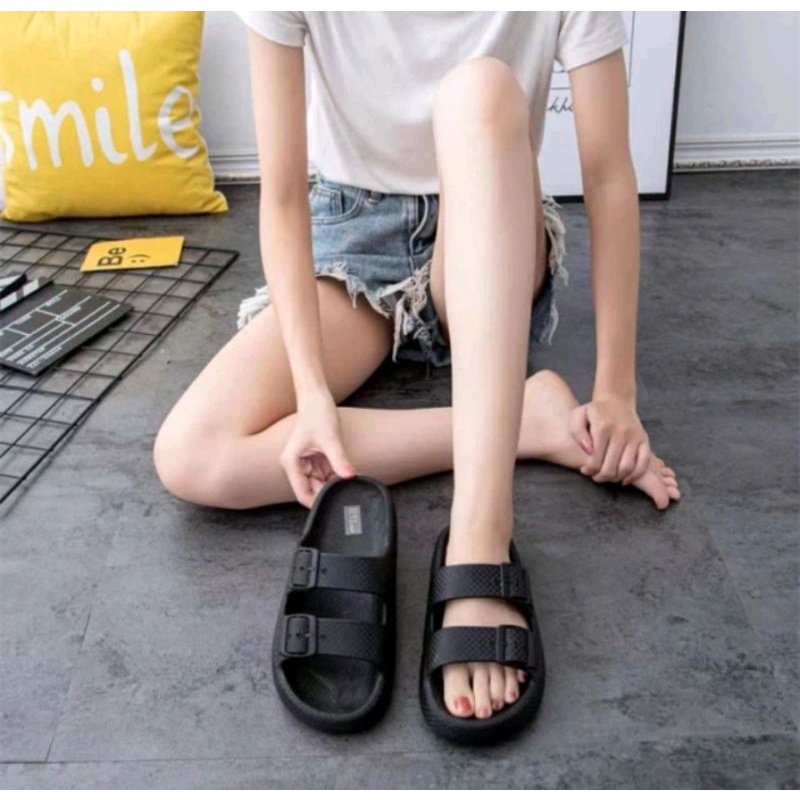 Sandal Jelly Kasual Unisex YULIET Sandal Import Eva Rubber
