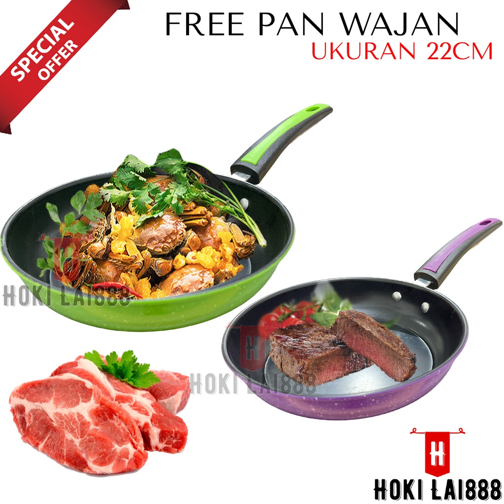 [HKL] FREE PAN PENGGORENGAN 22CM / TEFLON PENGGORENGAN / FREE PAN WAJAN / FRY PAN TEFLON / MINI FRY PAN DIAMETER 22CM