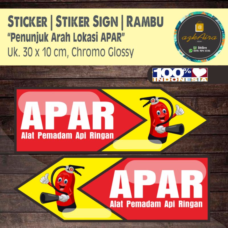 

Sticker Stiker Sign Rambu K3 Penunjuk Arah Lokasi APAR - Uk. 30x10 cm