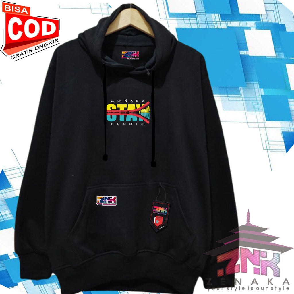 sweater pria distro tebal hoodie pria distro oversize jaket pria keren terbaru 2023 sweater wanita tebal premium hoodie wanita lucu oversize stay strong zenaka hoodie