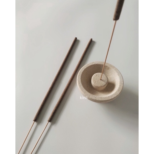 kavya natural sandstone incense stick holder tempat dupa batu alam