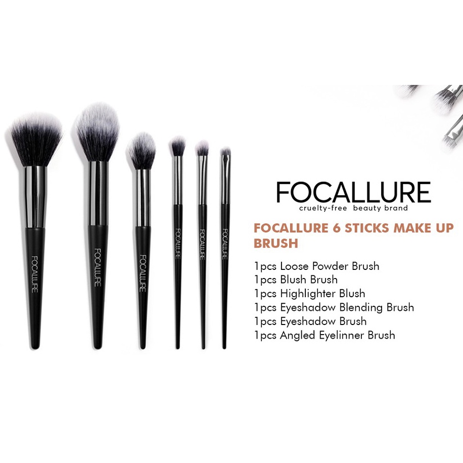 FOCALLURE 6PCS makeup Brushes set beauty tools