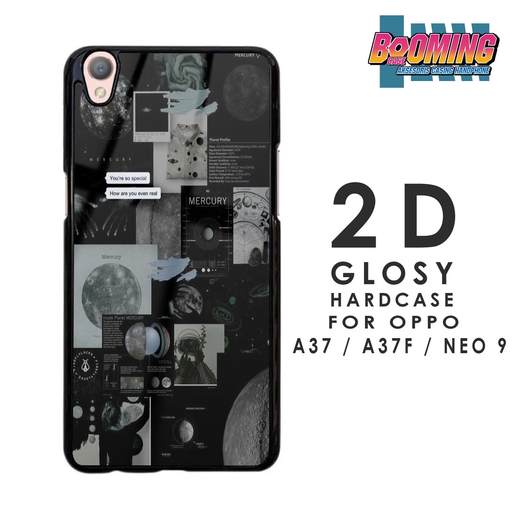 MAKMUR - Case Oppo A37 / A37F / NEO 9 Casing Motif BLACK AESTHETIC Hardcase 2D Glossy - Pelindung Be