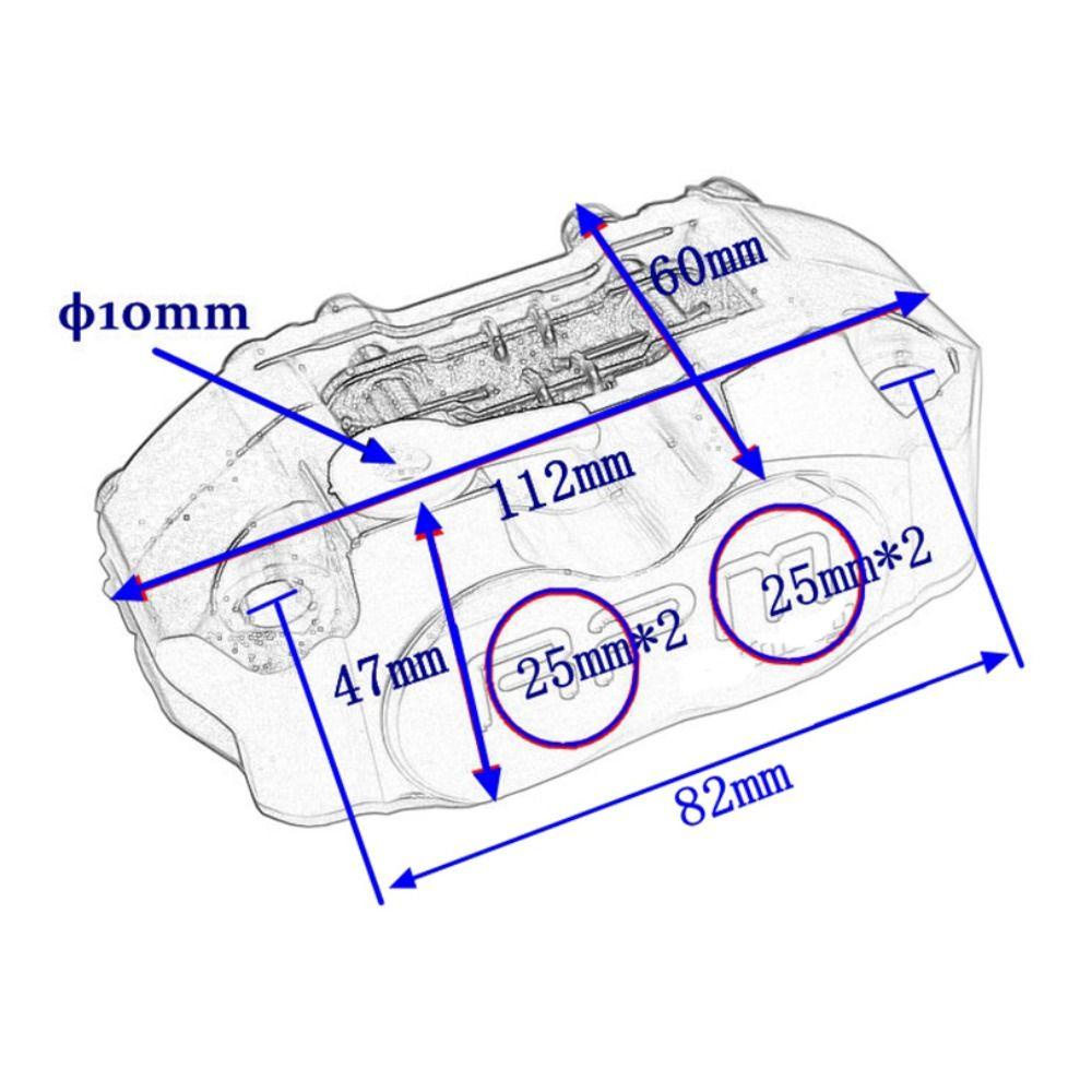 LANFY Rpm Kaliper Rem Untuk Motor Trail Modify Aluminium alloy Aksesoris Empat piston Pengganti Radial Disc Brake Caliper