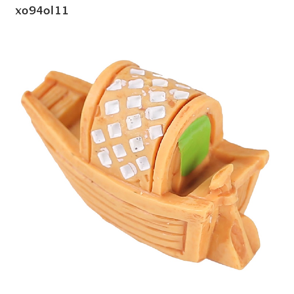 Xo Retro Patung Model Perahu Figure Mainan Kerajinan Resin Micro Hiasan Dekorasi Taman Terrariums Fish Decor Miniatur Rumah Kerajinan OL