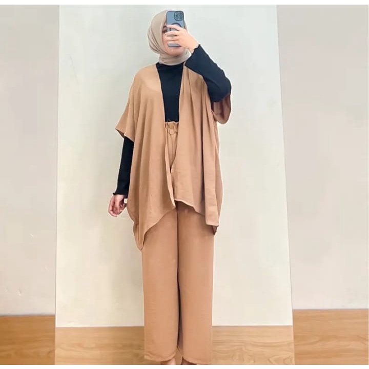 AZ.FS - ZS SETCEL BOLERO KEKINIAN / ONE SET OUTER KULOT JUMBO BAHAN CREPE / SETELAN AZIZAH / SET WAN