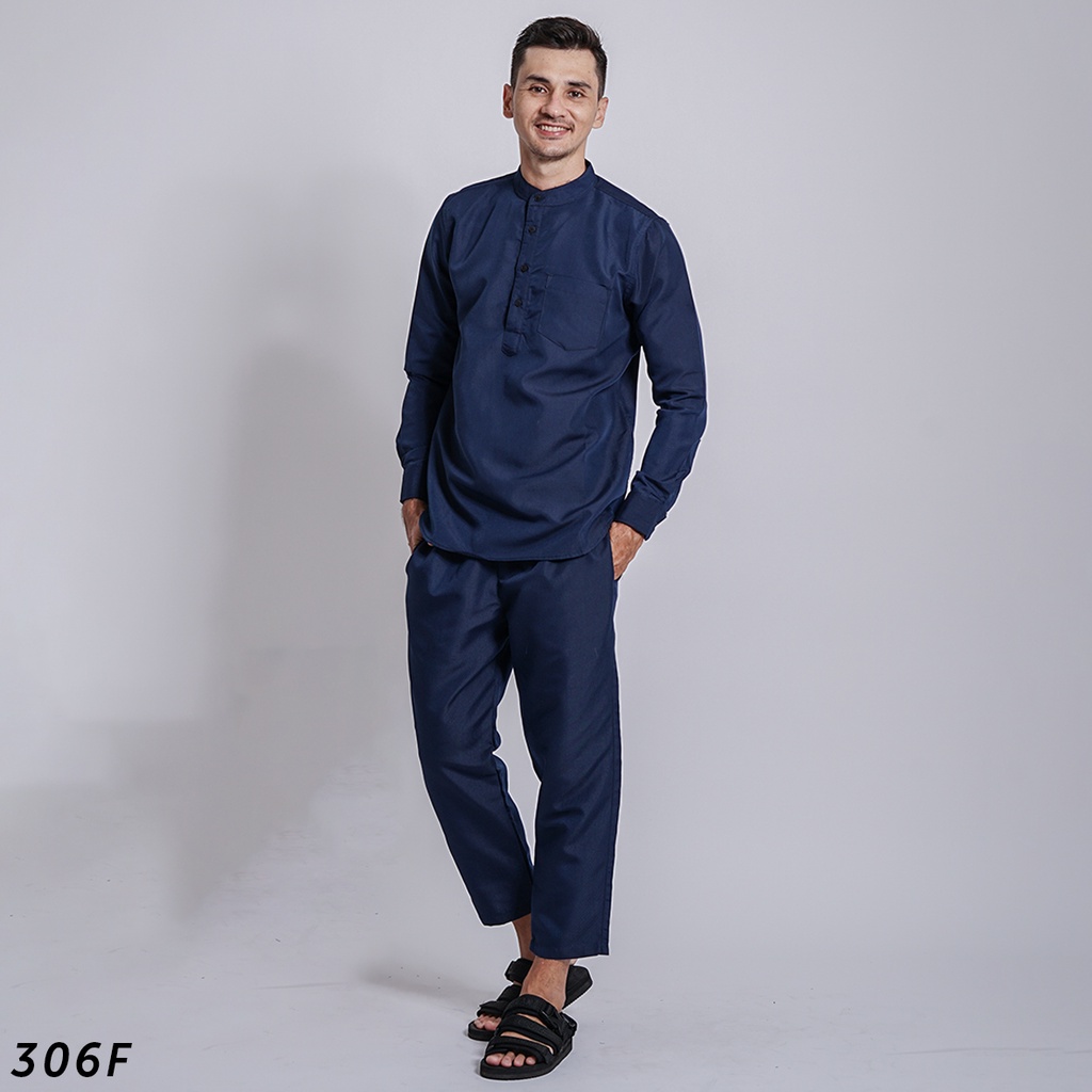 HSRM Ox Kemko 1 Set Navy Kemeja Koko Lengan Panjang 306 F 304 F