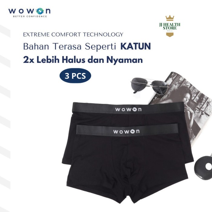 Boce Wowon Men Boxer - Celana Dalam Pria - Extreme Comfort - 3 Pcs