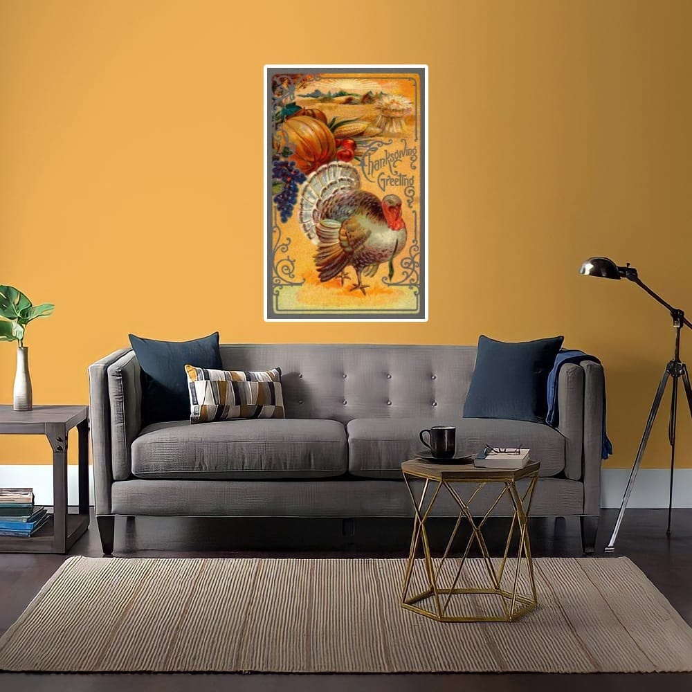 LUKISAN POSTER CETAK GAMBAR AYAM KALKUN 09 TERLARIS SEINDONESIA HIASAN DINDING RUANG TAMU KAMAR DAPU