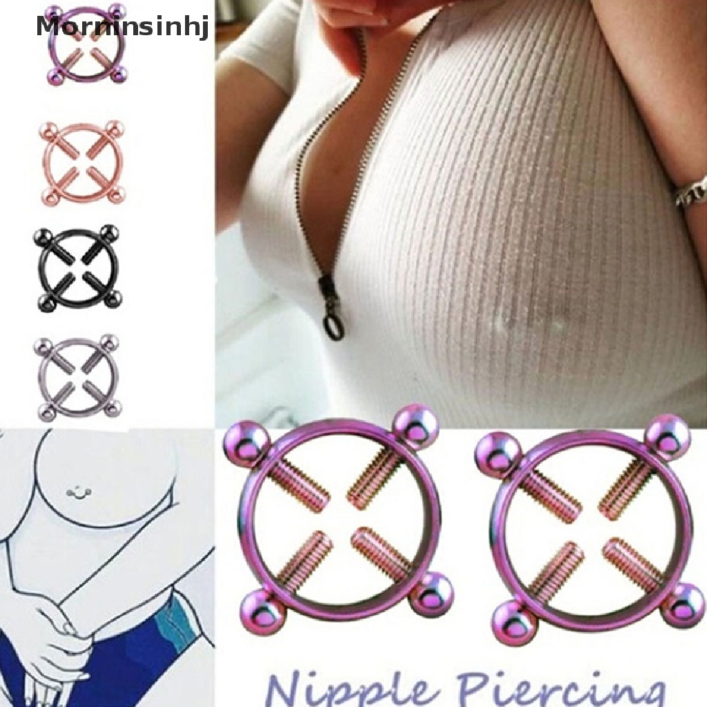 Mornin 1Pc Bulat Non- Nipple Cincin Perisai Tubuh Perhiasan Sekrup Adjustable id