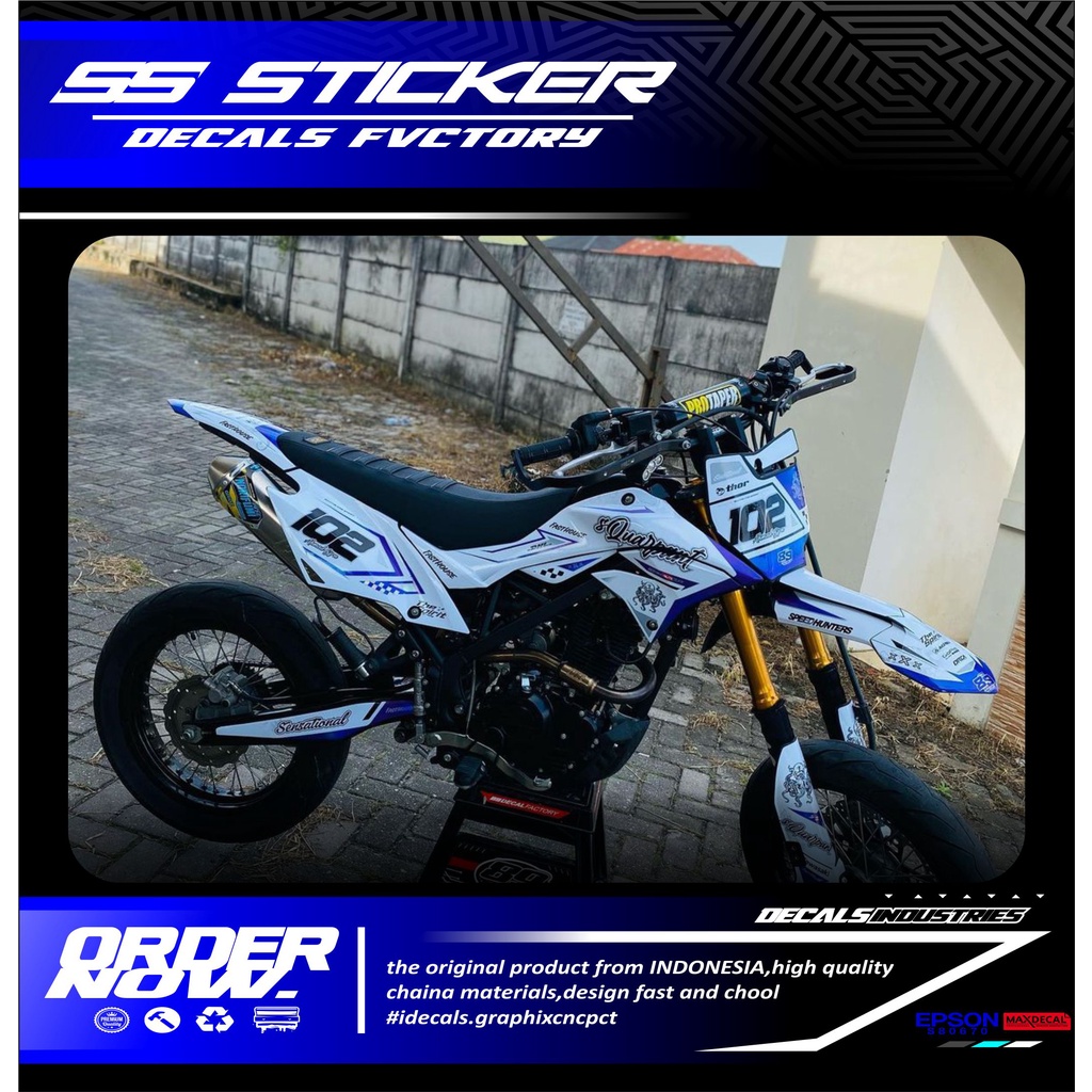 00215 DECAL STICKER D-TRACKER KOMBINASI BIRU HOLOGRAM