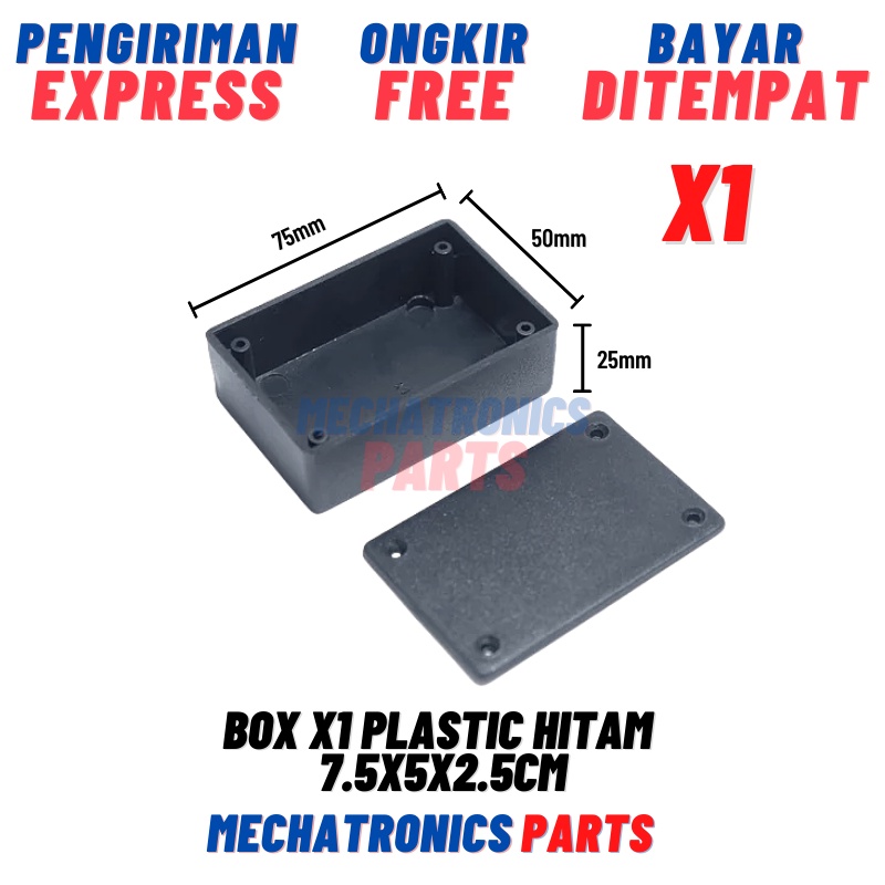 BOX X1 BOX HITAM PLASTIK X1 7.5X5X2.5CM