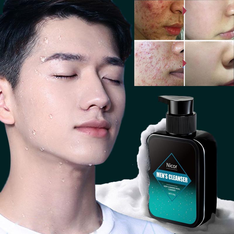 Men's Face Wash Sabun Muka Pria Untuk Kulit Kusam kontrol minyak Pori-pori bersih pembersih wajah pelembab