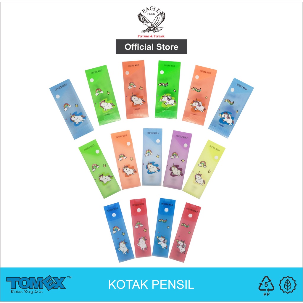 

Kotak Pensil Sliding TOMEX Tempat Pensil Pen Case Tepak Pensil Motif UNICORN