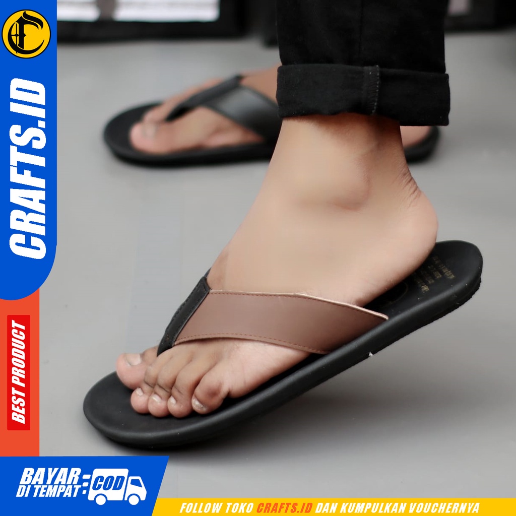 Sandal Jepit Pria Kulit Asli CRAFTS JAVIT