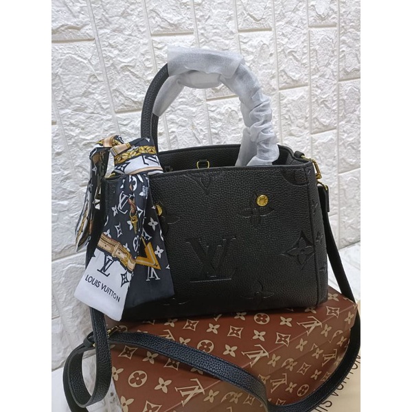 tas fashion Tote top handle lv montaigne embos free box