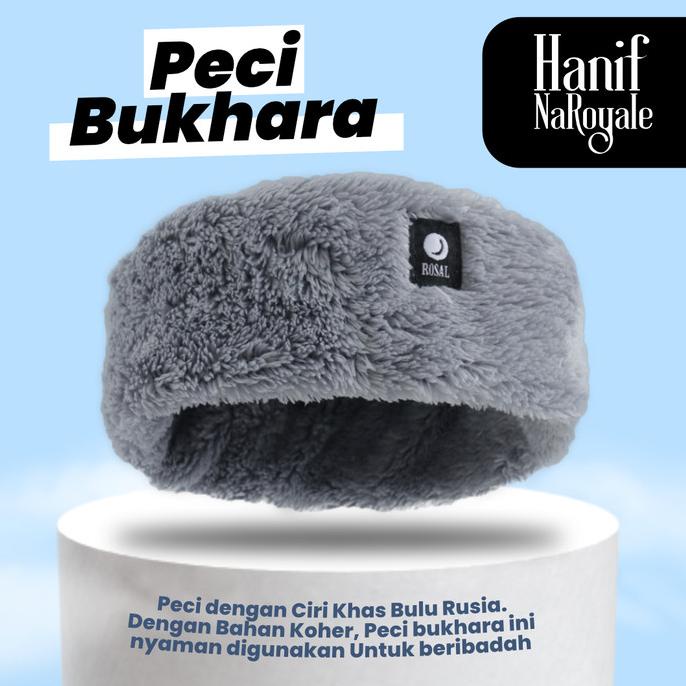 Peci Bukhara Rosal - Songkok Pria Muslim Bulu Rusia Rosalhat