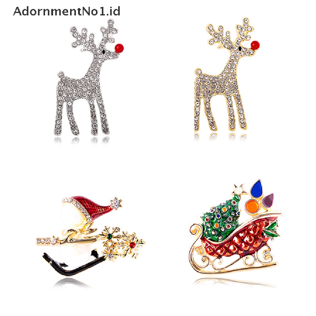 [AdornmentNo1] Indah Natal Bros Snowman Santa Claus Pin Fashion Perhiasan Hadiah Natal Dekorasi Bros [ID]