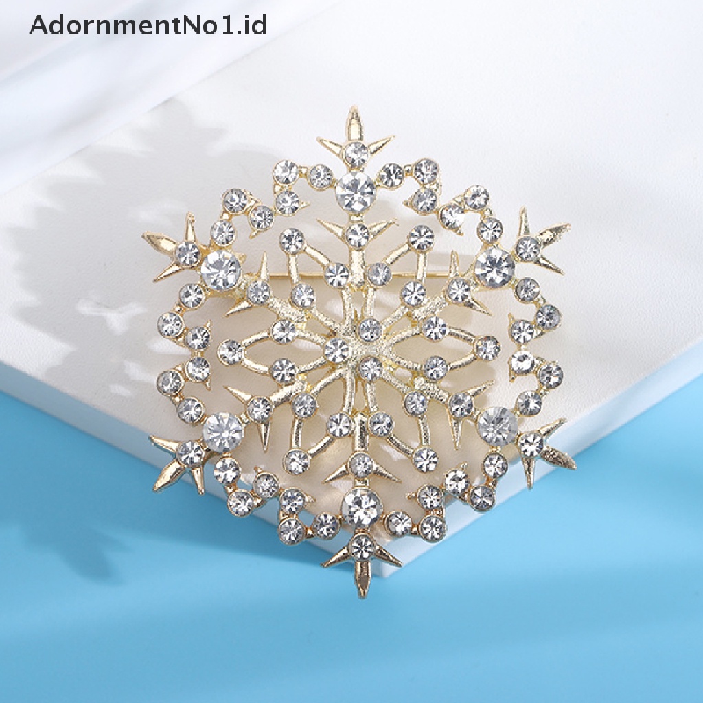 [AdornmentNo1] Beauty Snowflake Bros Untuk Wanita Unisex Natal Tahun Baru Pesta Musim Dingin Bros Pin Hadiah [ID]