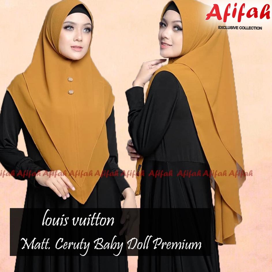 ☋ Khimar Syari JUMBO LV Ceruty 2 layer Instan Premium/Jilbab Lancip LV ceruty Langsung Pakai ✭