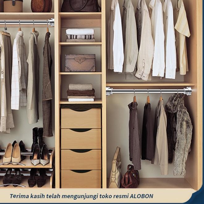 ♟ ALOBON Tiang Gantungan Baju Handuk Tanpa Paku/ Gantung Dinding/ Tembok/ Tiang Horden/ Jemuran Serb