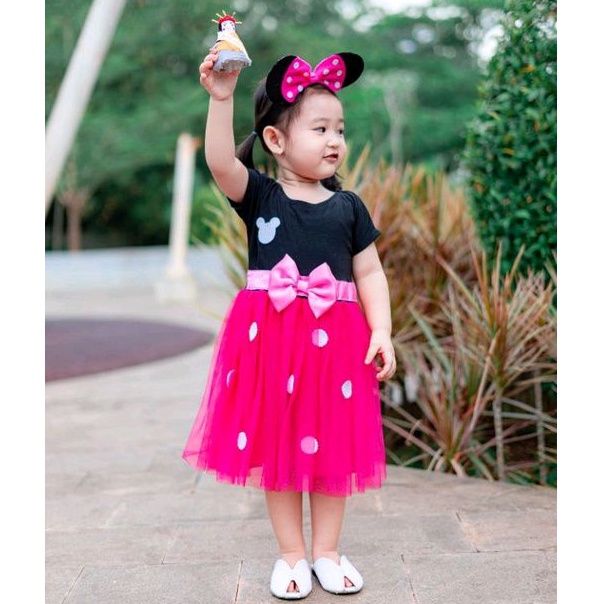Dress anak Minnie mouse / Dress Mickey mouse / kostum Minnie Mickey mouse / dress terusan anak