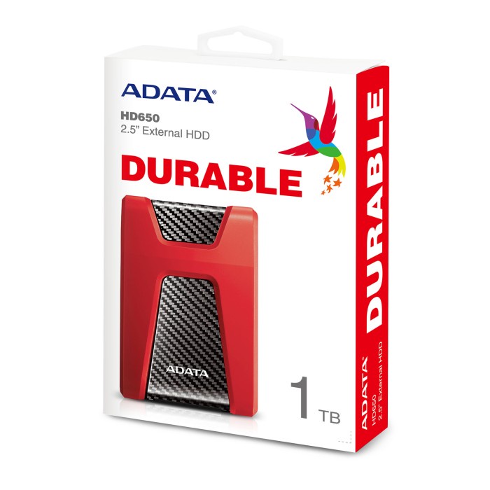 ADATA HD650 HDD External 1 TB, 2 TB, 4 TB USB 3.2 Gen 1 5Gbps Resmi