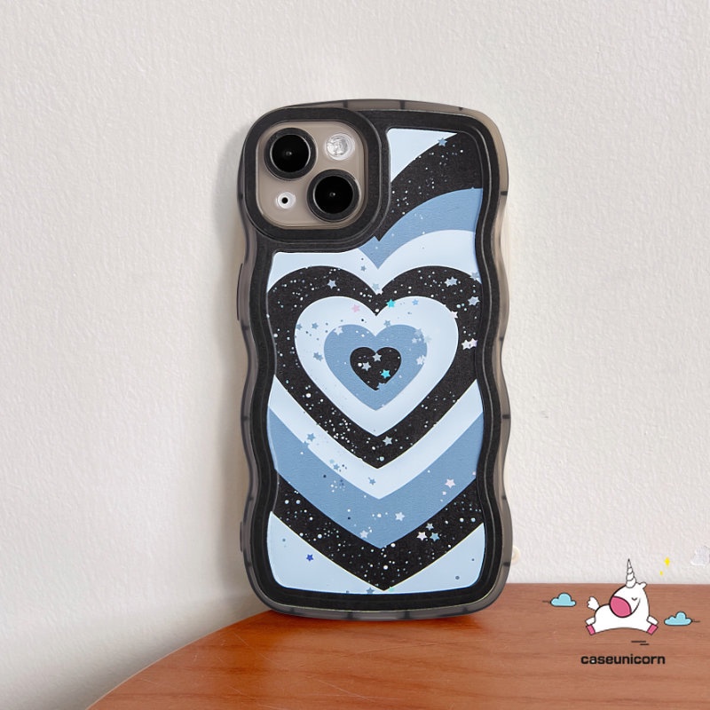 Untuk Vivo Y20 Y16 Y36 Y35 Y15 Y02 Y12s Y11 Y02s Y33s Y22 Y17 Y21 Y12 Y15s Y22s Y12i V20 V21 Y91C V25E V25 Y75 Y21s Y15A Y91 Y30 Y50 Bling Bintang Gradasi Love Hati Bergelombang Edge Case