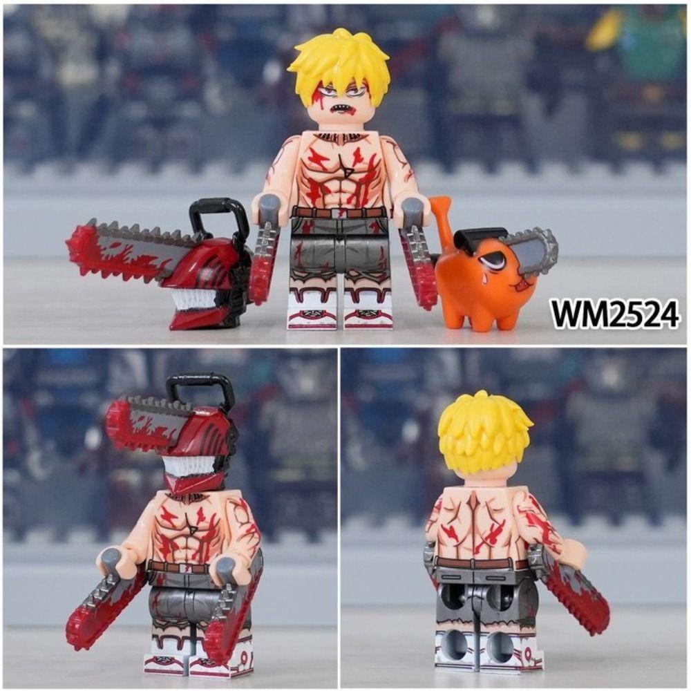 Quinton Chainsaw Man Puzzle Blocks Horror Game Miniatur Angka Mainan Koleksi Dekorasi Rumah Mainan Puzzle Mainan Rakit Man Blok