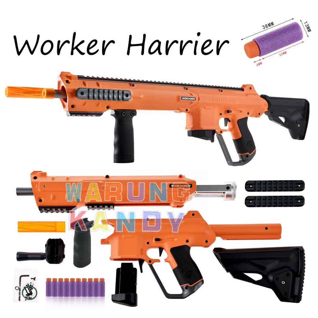 Worker Harrier Spring Short Foam Dart Blaster Toy -NOT NERF