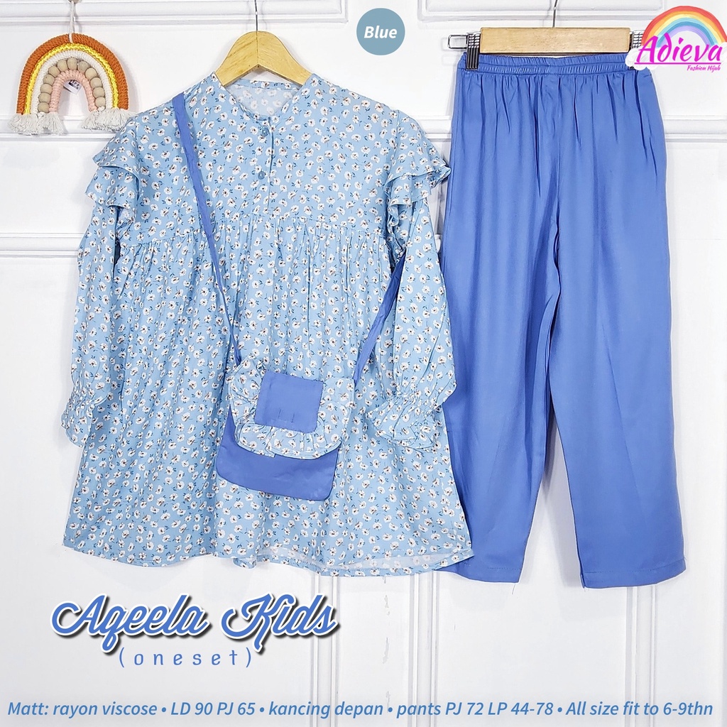 Setelan One Set All Model Motif Kimy Kids / Aqeela Kids / Hikary Kids / Laudya Kids / Avrila Kids Original Adieva