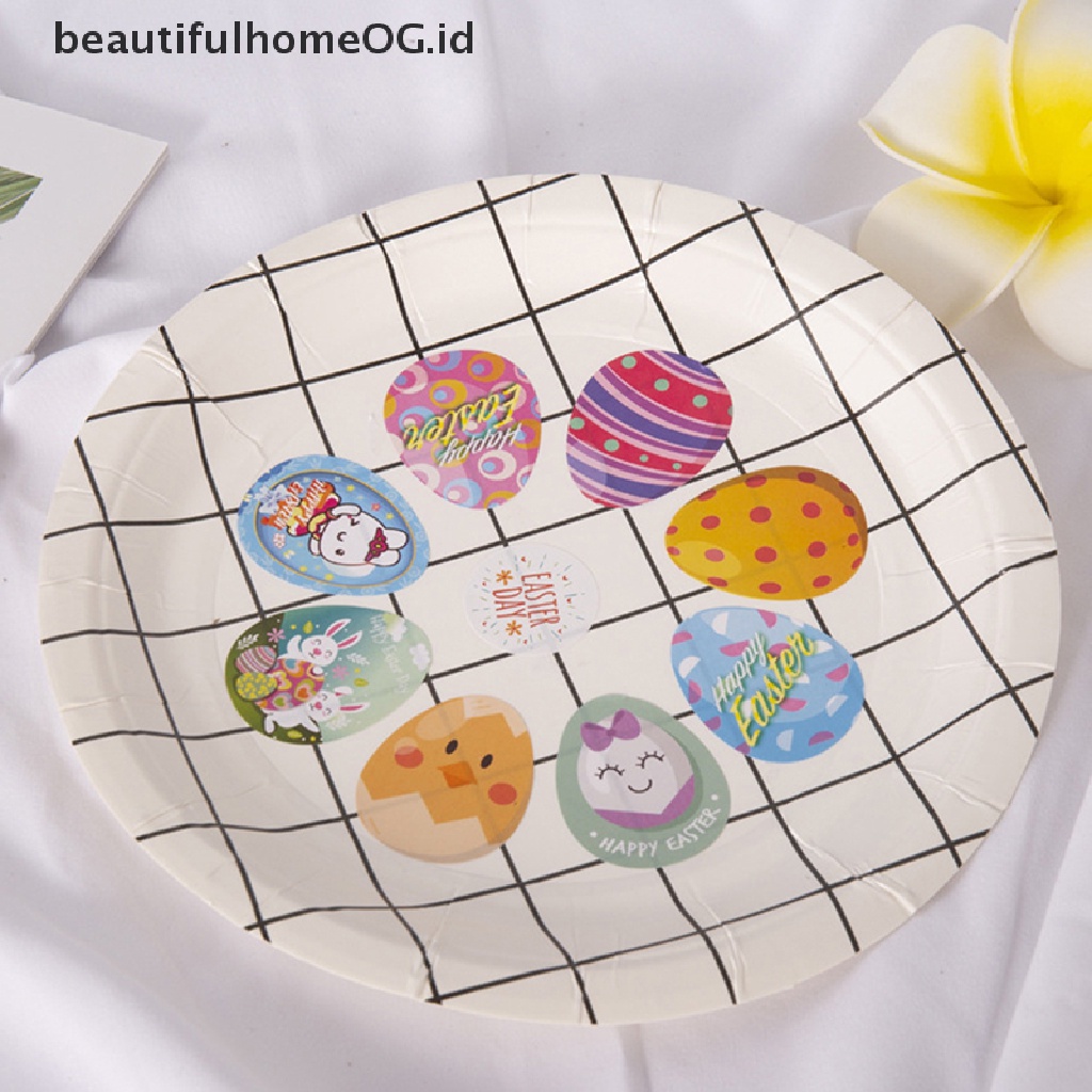 // Beautifulhomeog.id// 500Pcs Happy Easter Stiker Kelinci Self Adhesive Seal Label Sticker Party Tag **