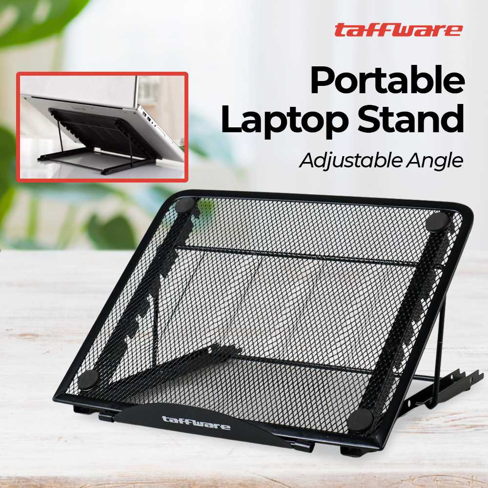 Laptop Stand Holder Lipat Aluminium Dudukan Laptop Standing Vertical Portable Peyangga Laptop Adjustable Angle Taffware