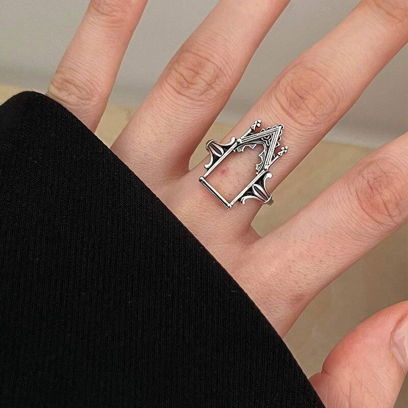 Bertatahkan Zirkon Elegan Gothic Ratu Castle Jari Cincin Adjustable Terbuka Wanita Fashion Perhiasan Wanita Pesta Rings