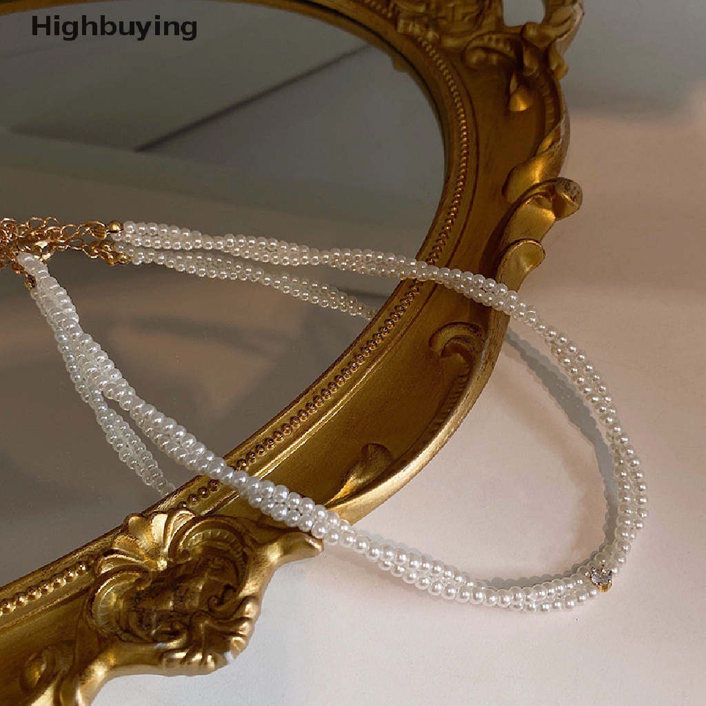 Hbid Fashion Perhiasan Halus Kalung Choker Double Layer Mutiara Sederhana Populer Kalung Pernikahan Wanita Kalung Pesta Perhiasan Hadiah Glory