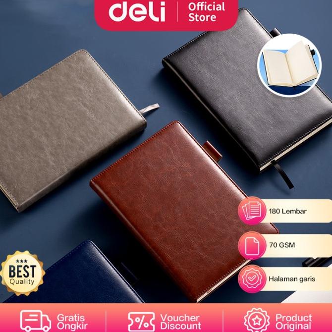 

Deli Leather Notebook Buku Catatan Sampul Kulit A5 180 Lembar 22298 HRG DISKON