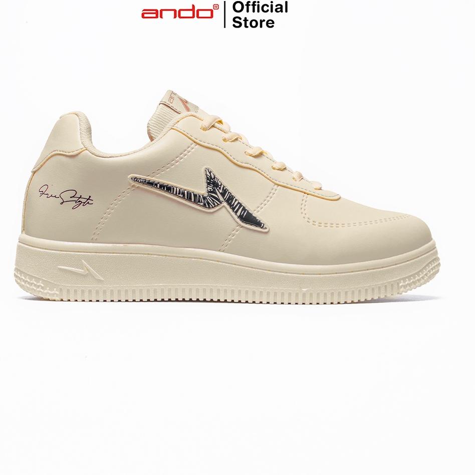 Best Seller Ando Official Sepatu Sneakers Curtiz Pria Dewasa - Krem/Krem