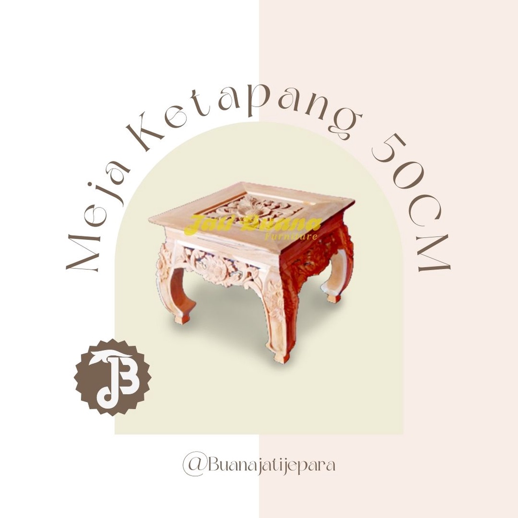 Meja Ketapang Jati - Meja Ketapang Ukiran - Meja Ketapang Kecil - Nakas Jati Harga Murah