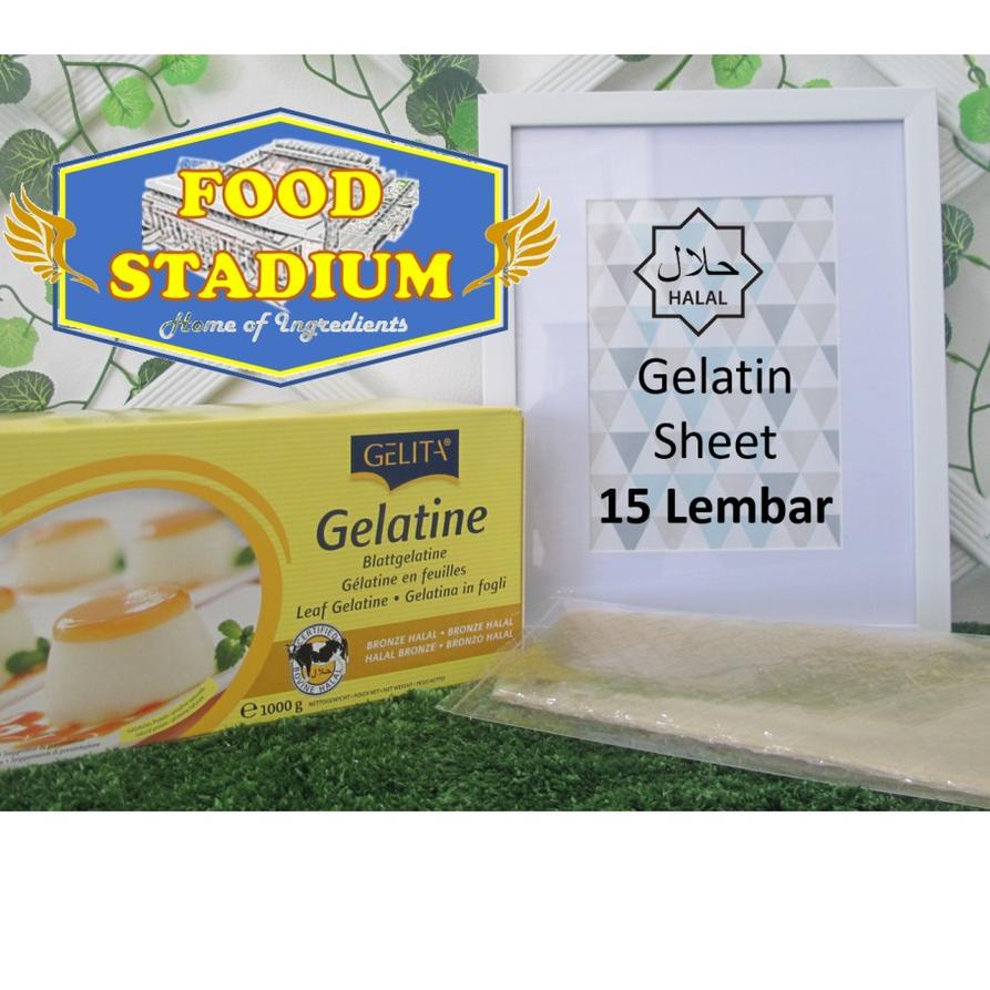

♚ HALAL Gelatin Sheet 15 Lembar by Gelita ♢