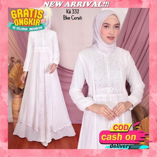Baju Manasik Umroh Haji Pengajian Nibras Koko Gamis Wanita Dewasa Brukat Bahan Katun Adem Baju Coupl