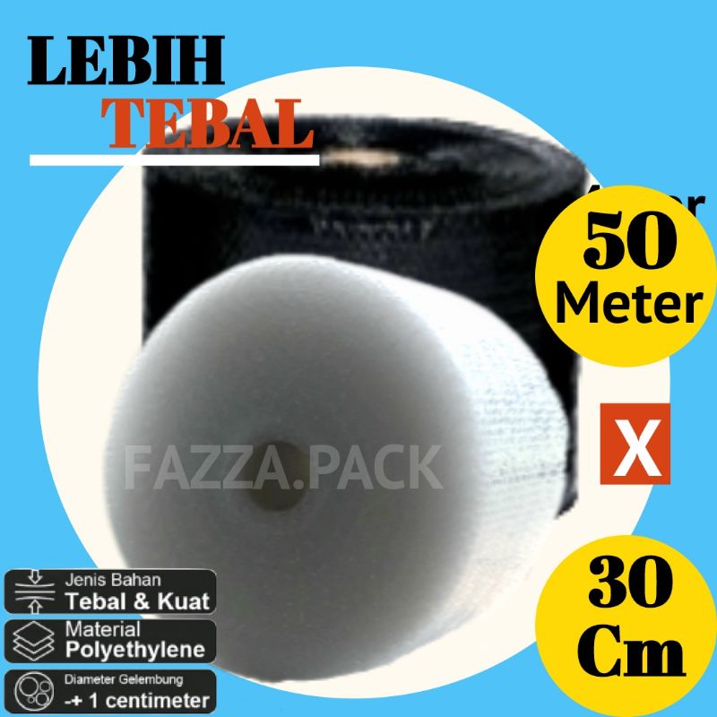 

BUBBLE WRAP HITAM DAN PUTIH BENING TEBAL / UKURAN 30CM×50M / PLASTIK BUBBLE WRAP / PLASTIK PACKING / BUBBLE WRAP PREMIUM MURAH BERKUALITAS / PLASTIK GELEMBUNG