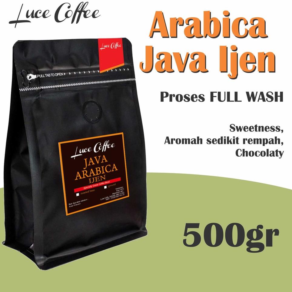 

D91 Kopi ARABICA JAVA IJEN Raung ( Full Wash ) 500gr - Biji atau bubuk - Luce Coffee HOT PRODUCT ㅘ