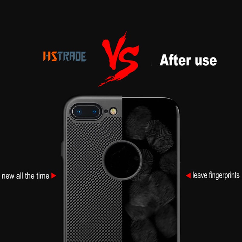 IPHONE Aksesoris Ponsel Casing Ponsel Penghilang Panas Desain Jaring Penutup Belakang Bernapas Keras Kompatibel Dengan Iphone5 /5s /6/6s/6s Plus /7 /7 Plus Ultra Tipis