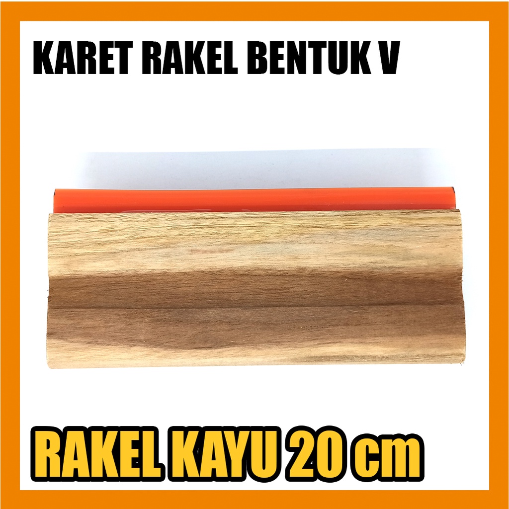Rakel Sablon Kayu 20 cm Karet Lancip