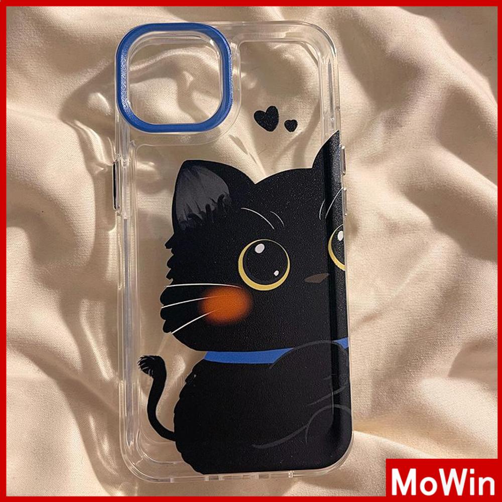 For iPhone 14 Pro Max iPhone Case Soft Case TPU Clear Case Plating Button Shockproof Cute Kitten Cat Compatible For iPhone 13 Pro Max 12 Pro Max 11 Pro Max 7plus XR xs max 6splus