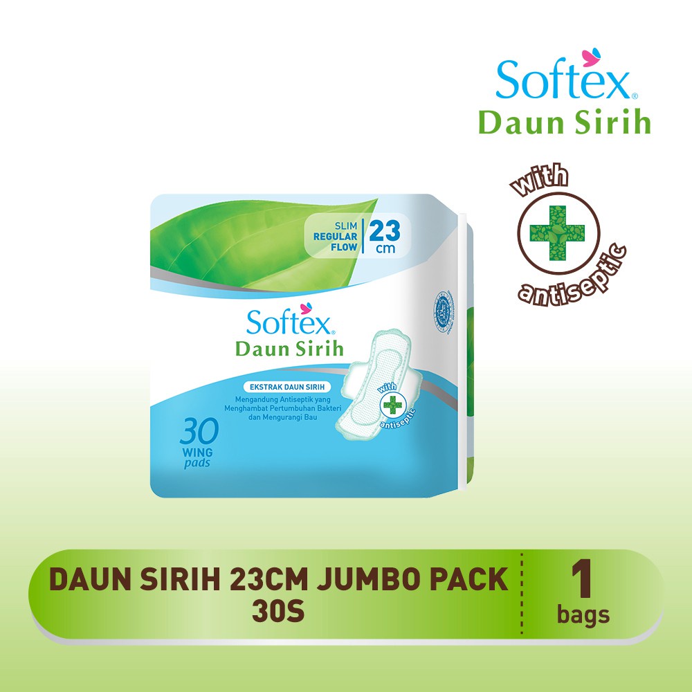 Softex Daun Sirih 23Cm Jumbo Pack 30s