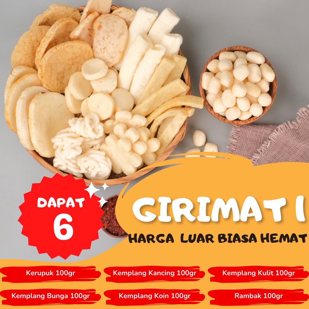 

Paket GIRIMAT 1 Kemplang/Kerupuk IWAKTUNU Palembang