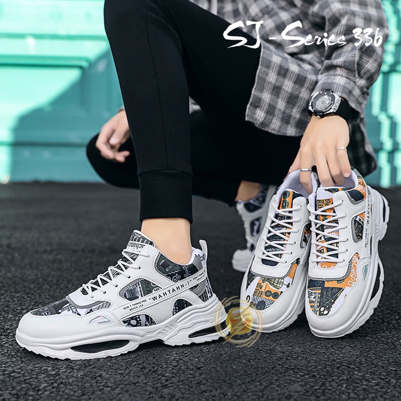 [OOS] Sepatu Sneakers Pria Sport Motif Keren Buat Nongkrong Kualitas Import Premium -336