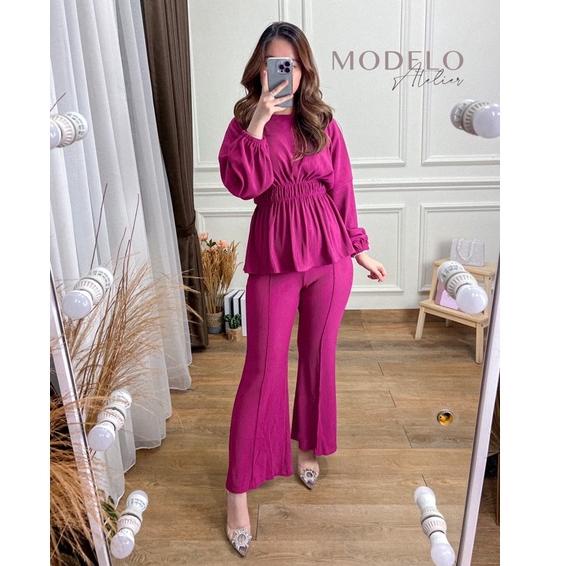 HARGA BERSAHABAT Marilyn Set (Bahan PLEATS) - Pleats Set / Setelan Plisket / Setelan Cutbray / Setel