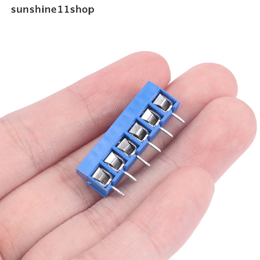 Sho 10pcs Pitch 5.0mm Lurus 3P 4P 5P 6P Sekrup PCB Terminal Block Konektor N